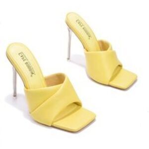 Cape Robbin Yellow Talulla High Heel Square Toe Sandal 10